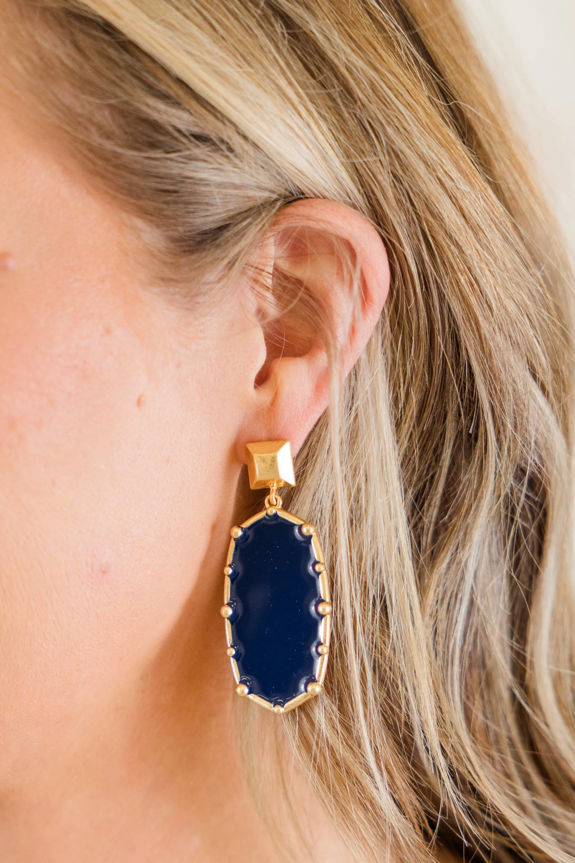 Velvet Dusk Earrings, Navy