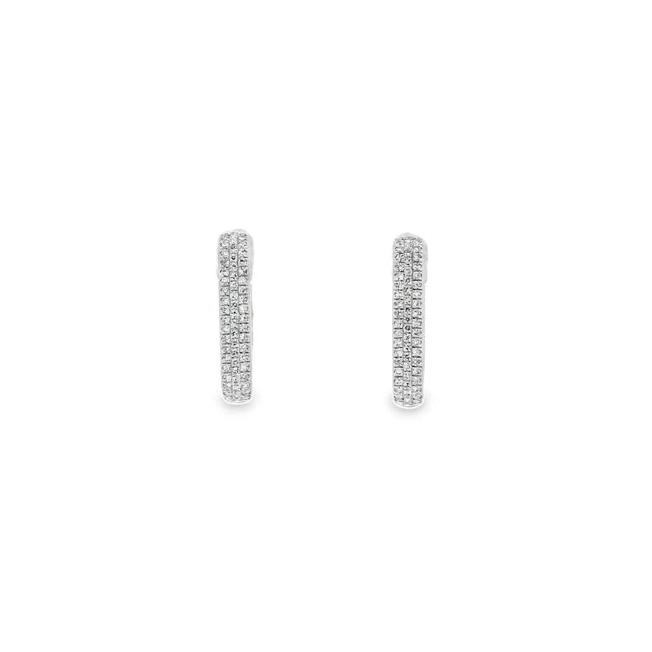 WD1051 14kt Rectangular Diamond Hoops