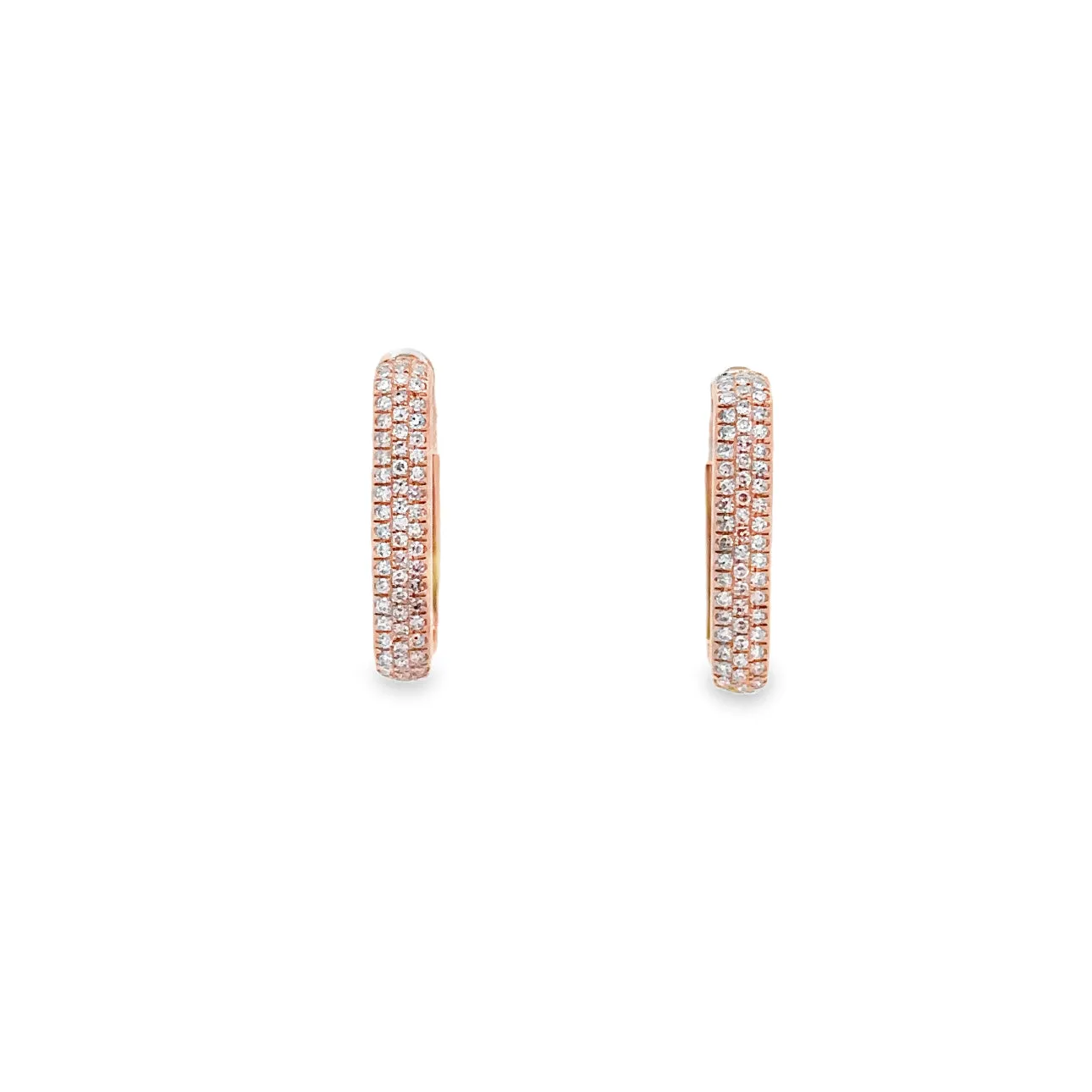 WD1051 14kt Rectangular Diamond Hoops