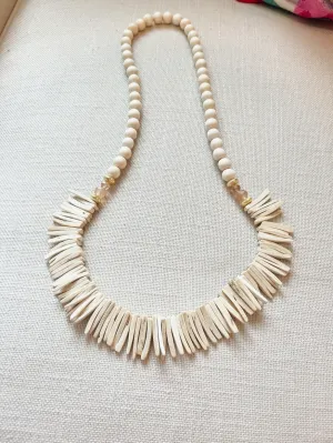 White & Gold Neutral Statement Necklace