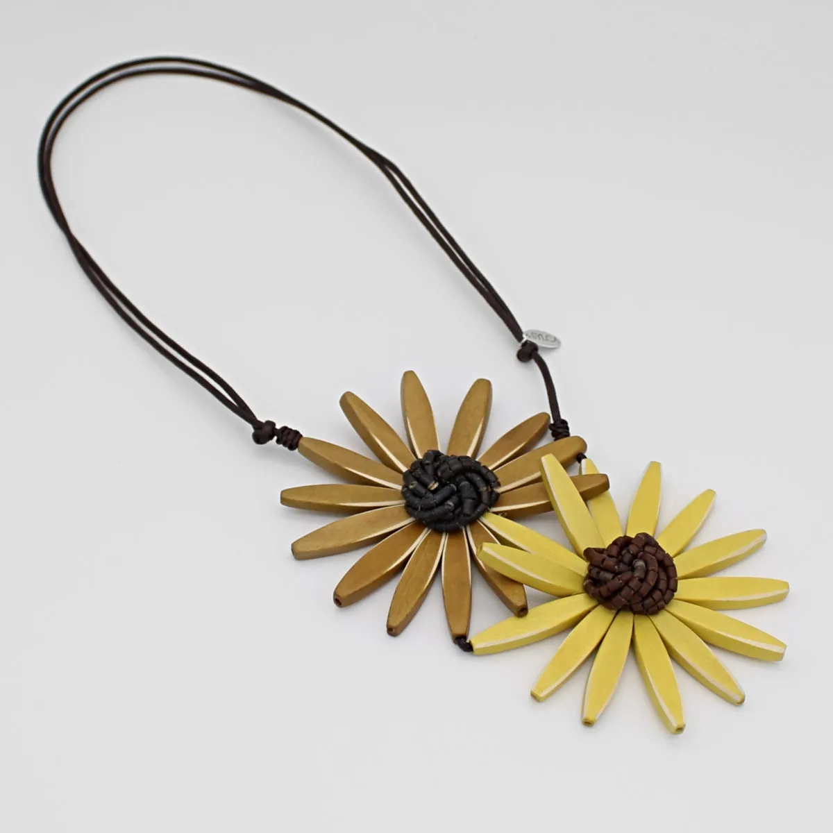 Yellow Amaya Double Flower Statement Necklace