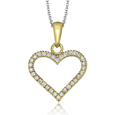 ZP600 Heart Pendant in 14k Gold with Diamonds